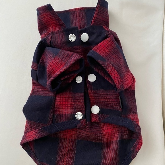 Pet Red & Navy Blue Light Flannel Shirt Jacket - Picture 4 of 9